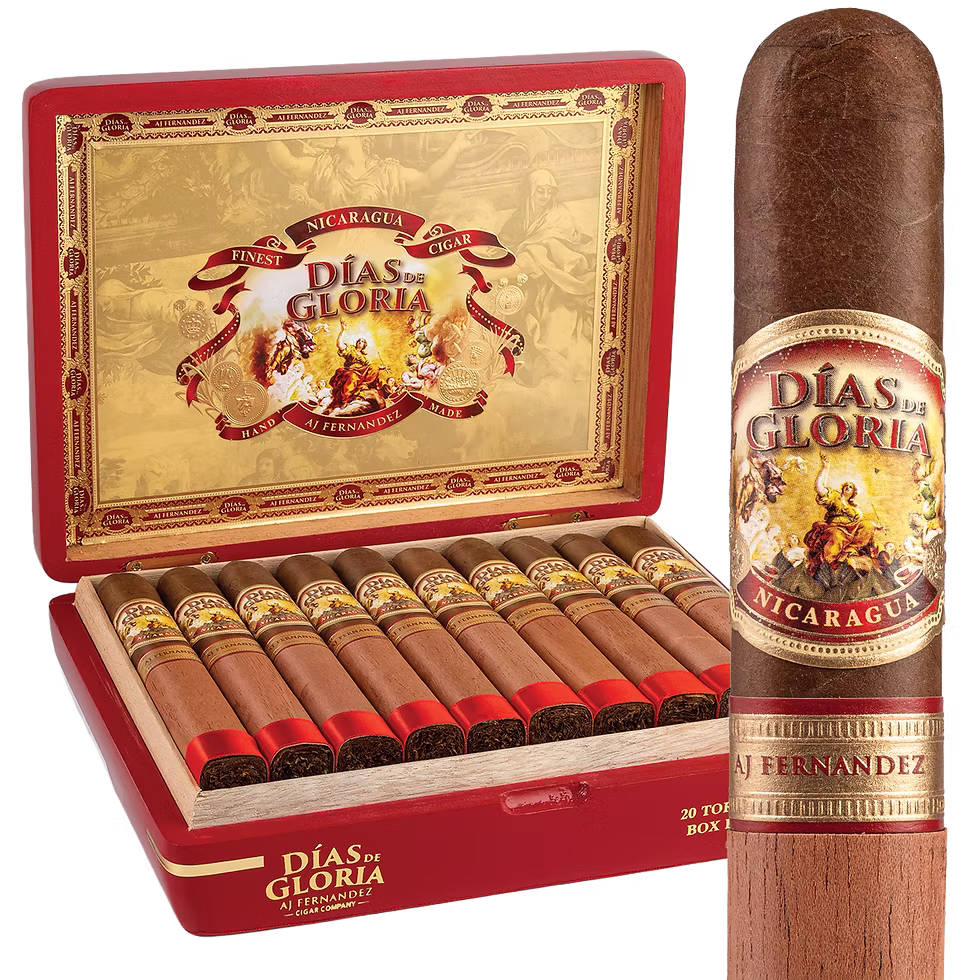 Días de Gloria Habano cigar box and single cigar
